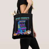 Tote Bag Retro Gamer's Fuel & Fun | Arcade Pixel Art 8-Bit (De près)