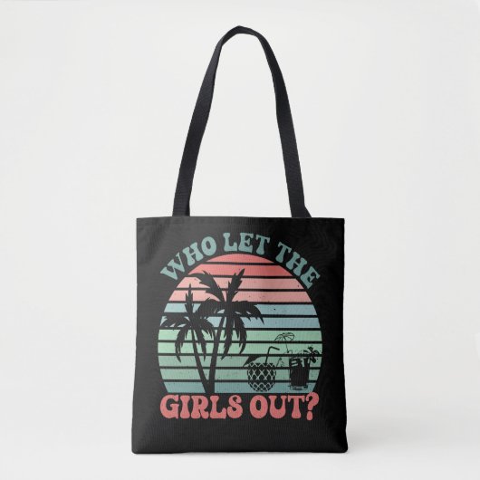 Tote Bag Retro Girl'Voyage Week-end Sunset (Devant)