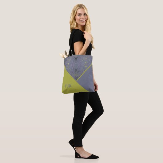 Tote Bag Retro Green et Grey (Sur le modèle)