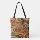 Tote Bag Retro Groovy Swirl Pattern 70s Psychedelic Vortex (Dos)