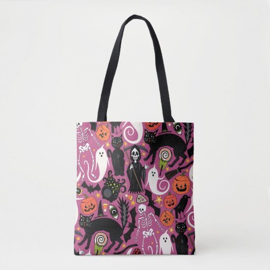 Tote Bag rétro halloween bublegum (Devant)