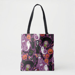 Tote Bag rétro halloween violet