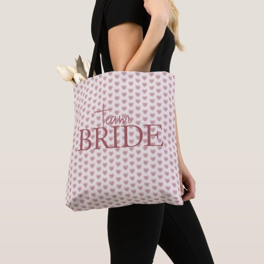 Tote Bag Retro Hearts Pink Burgundy Y2K Style (De près)
