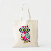 Tote Bag Rétro hibou d'art populaire (Devant)