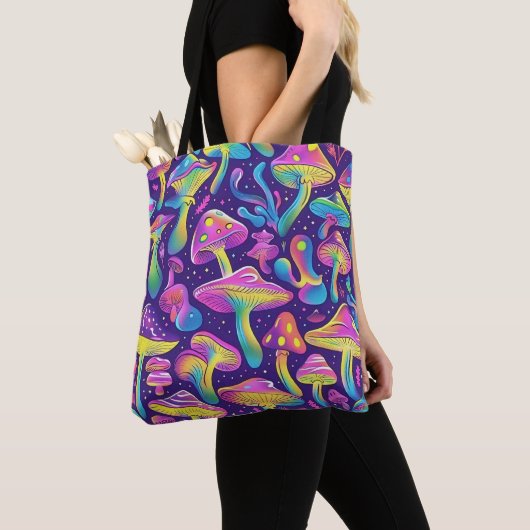 Tote Bag Rétro Hippsychedelique 70s 60s Hip (De près)