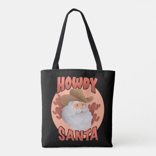 Tote Bag Retro Howdy Père Noël Rustic Cowboy Noël (Dos)