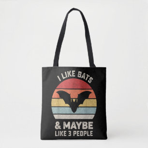 Tote Bag Retro I Like Bats Chemise Animal Bateau Lover Cade