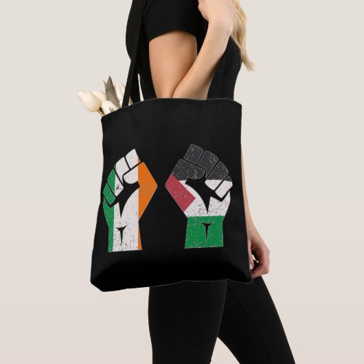Tote Bag Rétro Irlande Palestine Solidarité Première révolu (De près)