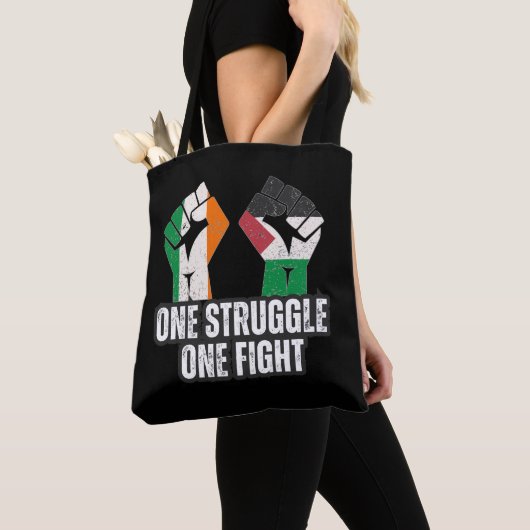 Tote Bag Rétro Irlande Palestine Solidarité Première révolu (De près)
