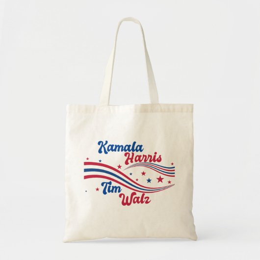 Tote Bag Retro Kamala Harris Tim Walz Cute Election (Devant)