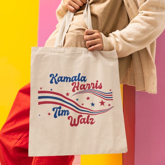 Tote Bag Retro Kamala Harris Tim Walz Cute Election