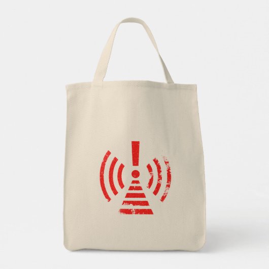 Tote Bag Retro Keep Back Energy Warning Symbol (Dos)
