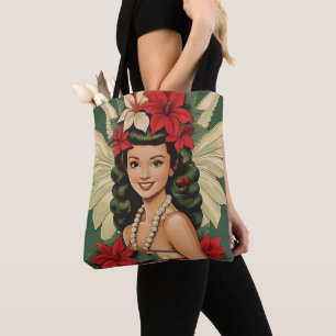 Tote Bag Retro les années 50 Tropical Christmas Princesse