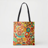 Tote Bag Retro les années 70 Super Automne Éléments Motif (Devant)