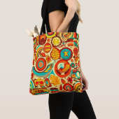 Tote Bag Retro les années 70 Super Automne Éléments Motif (De près)