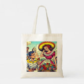 Tote Bag Retro Love Couple Comic (Dos)