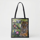 Tote Bag Retro Lover Tiger Photos personnalisées Dates Cita (Devant)