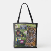 Tote Bag Retro Lover Tiger Photos personnalisées Dates Cita (Dos)