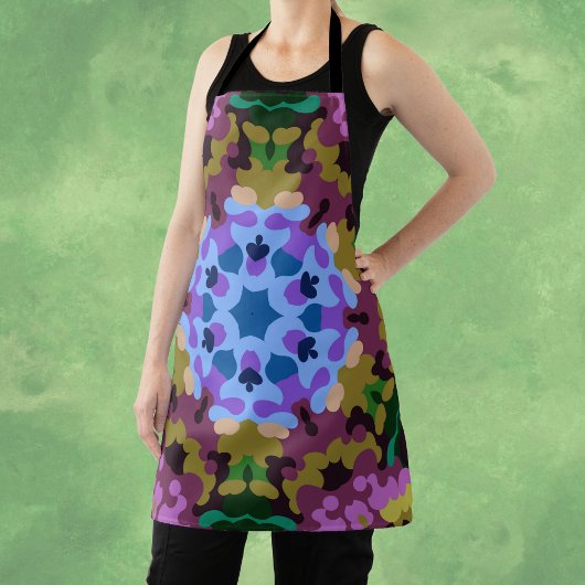 Tote Bag Rétro Mandala bleu violet et jaune