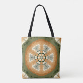 Tote Bag Retro Mandala Orange Vert et Blanc (Dos)