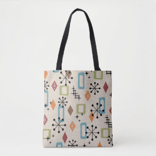 Tote Bag Retro Mid-Century moderne Atomique Abstrait Motif
