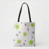 Tote Bag Retro Mid Mod Starburst Sky Chartreuse (Devant)