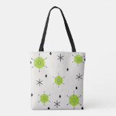 Tote Bag Retro Mid Mod Starburst Sky Chartreuse (Dos)