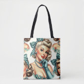 Tote Bag Rétro Mignon Pin-Up Classique (Devant)