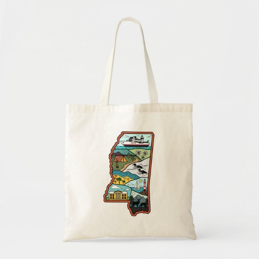 Tote Bag Retro Mississippi Biloxi Laurel MS State Souvenir (Devant)