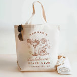 Tote Bag Retro Modern Blue & Brown Bachelorette Weekend<br><div class="desc">Retro Modern Blue & Brown Bachelorette Weekend</div>