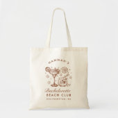 Tote Bag Retro Modern Blue & Brown Bachelorette Weekend (Devant)