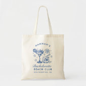 Tote Bag Retro Modern Pink & Blue Bachelorette Weekend (Devant)