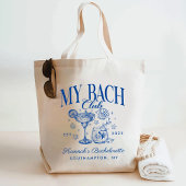 Tote Bag Retro Modern Pink & Blue Bachelorette Weekend