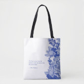 Tote Bag Retro Moderne Bleu Lotus Mandala Zen Citation Four (Devant)