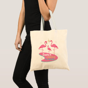 Tote Bag Rétro moderne de la mi-siècle Le Père Noël arrive