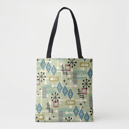 Tote Bag Rétro Moderne du Milieu du Siècle Abstrait Atomiqu (Devant)