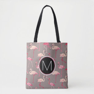 Tote Bag Rétro monogramme des Flamants roses