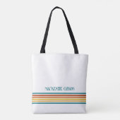 Tote Bag Retro Monogrammed Minimalist Stripes (Dos)