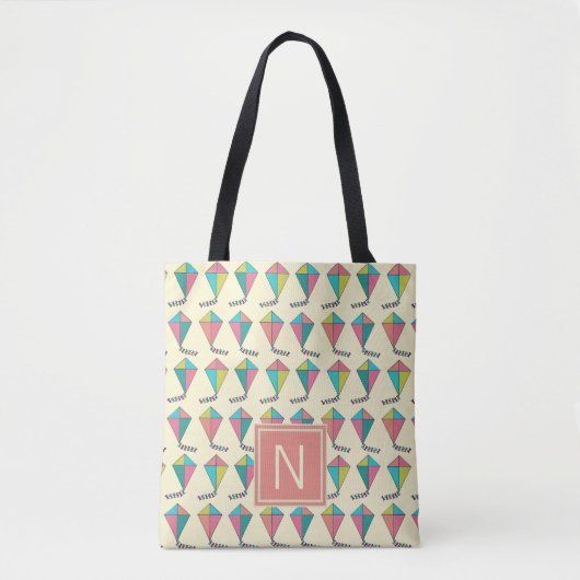 Tote Bag Rétro motif coloré de cerf-volant (Devant)