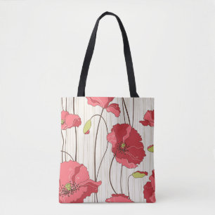 Tote Bag Rétro motif de pavots
