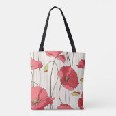 Tote Bag Rétro motif de pavots (Dos)