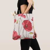 Tote Bag Rétro motif de pavots (De près)