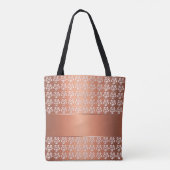 Tote Bag rétro motif floral de gradient. Nom (Dos)