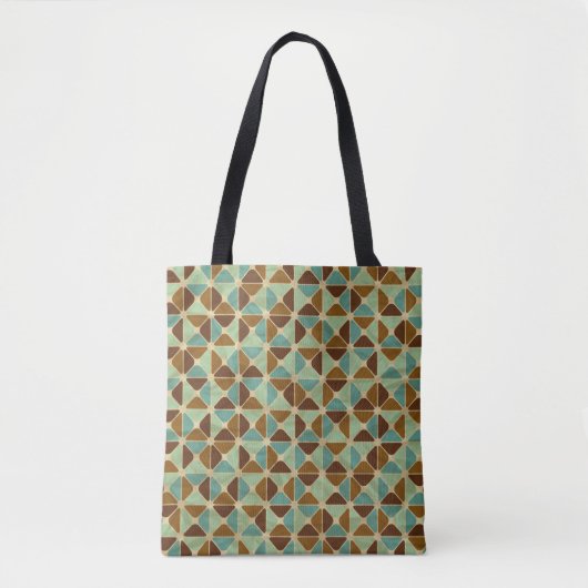 Tote Bag Rétro motif géométrique (Devant)