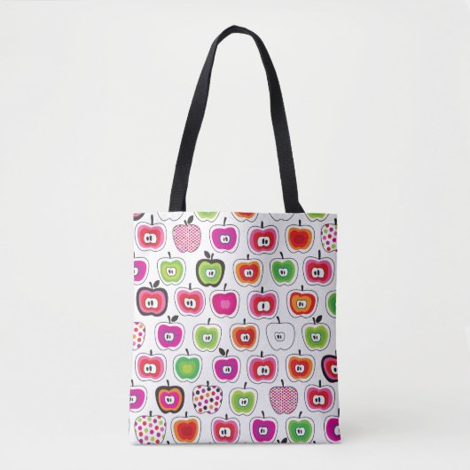 Tote Bag Rétro motif mignon de pomme (Devant)