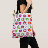 Tote Bag Rétro motif mignon de pomme (De près)