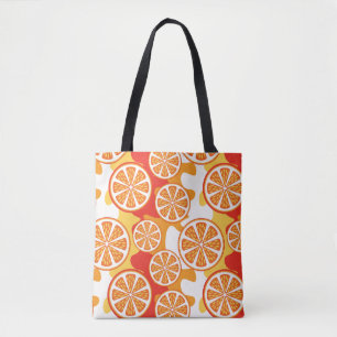 Tote Bag Rétro motif orange d'agrume