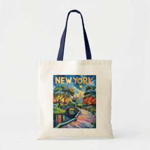 Tote Bag Rétro New York Central Park Van Gogh Paysage Urbai