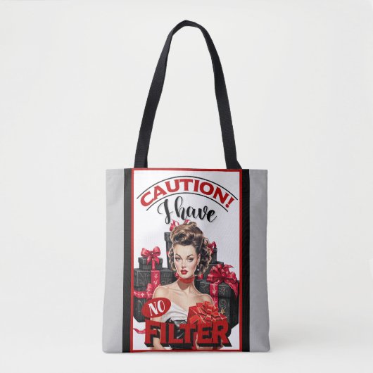 Tote Bag Retro Noël Sans Filtre Pin-Up (Devant)