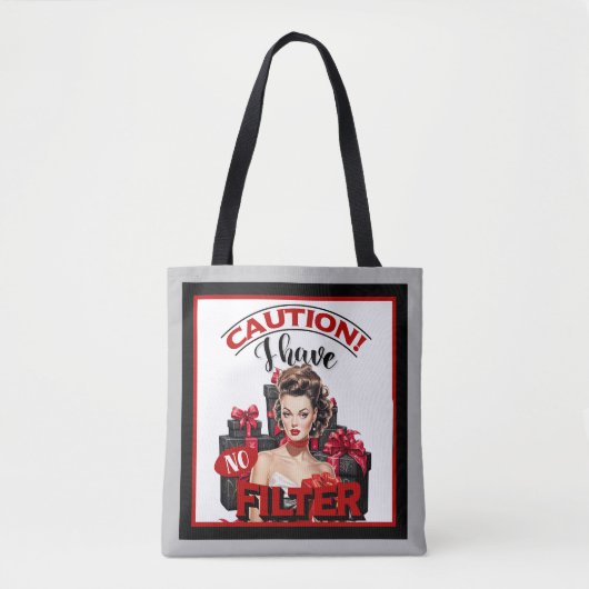 Tote Bag Retro Noël Sans Filtre Pin-Up (Devant)